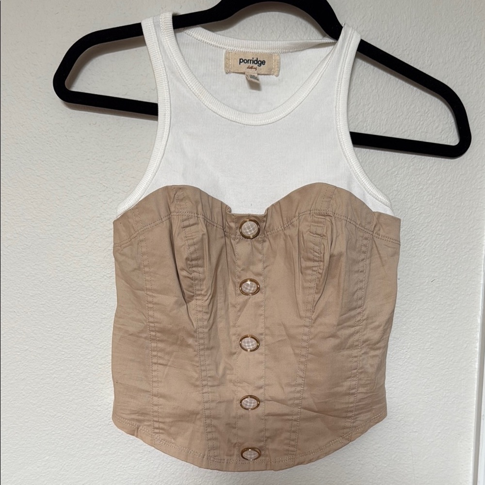 Anthropologie X Porridge Corset Twofer Tank Top